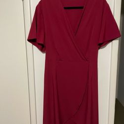 Shein Berry Wrap Dress with belt Shein Berry Wrap Dress with belt