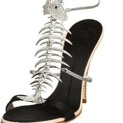 Giuseppe Zanotti Women’s Crystal Fishbone High Heel Strappy Sandal Giuseppe Zanotti Women’s Crystal Fishbone High Heel Strappy Sandal