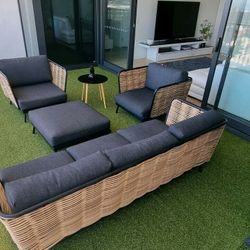 Large genuine wicker outdoor set from Domayne. Like new. Large genuine wicker outdoor set from Domayne. Like new.