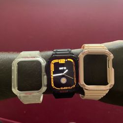 Apple Watch series 7 black 45mm GPS plus brown xtra bands Apple Watch series 7 black 45mm GPS plus brown xtra bands