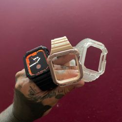 Apple Watch series 7 black 45mm GPS plus brown xtra bands #3 Apple Watch series 7 black 45mm GPS plus brown xtra bands #3