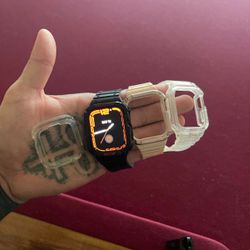Apple Watch series 7 black 45mm GPS plus brown xtra bands #2 Apple Watch series 7 black 45mm GPS plus brown xtra bands #2
