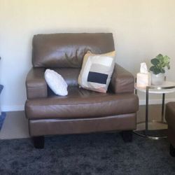 Moran Leather 3 seater, chair and ottoman #2 Moran Leather 3 seater, chair and ottoman #2